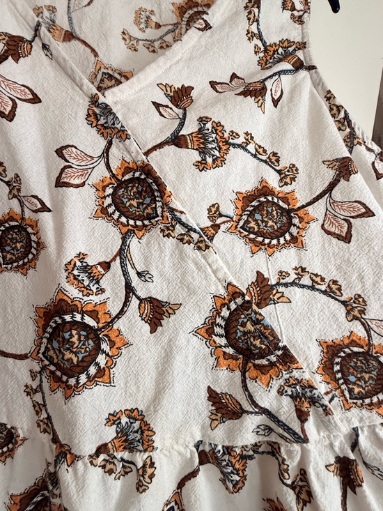 a.n.a Floral Cotton Peplum Top Sleeveless Boho Medium - Picture 4 of 6